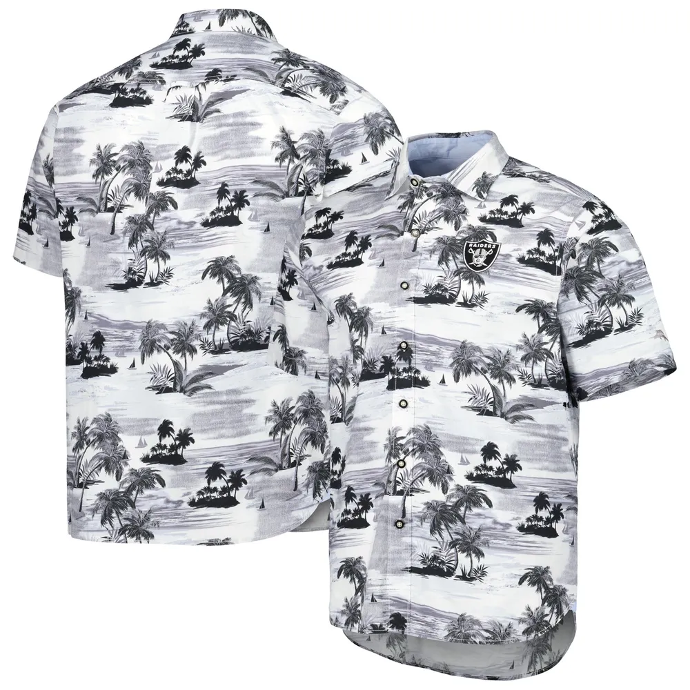 Chemise boutonnée Tommy Bahama Las Vegas Raiders Sport Tropical Horizons pour homme, blanc