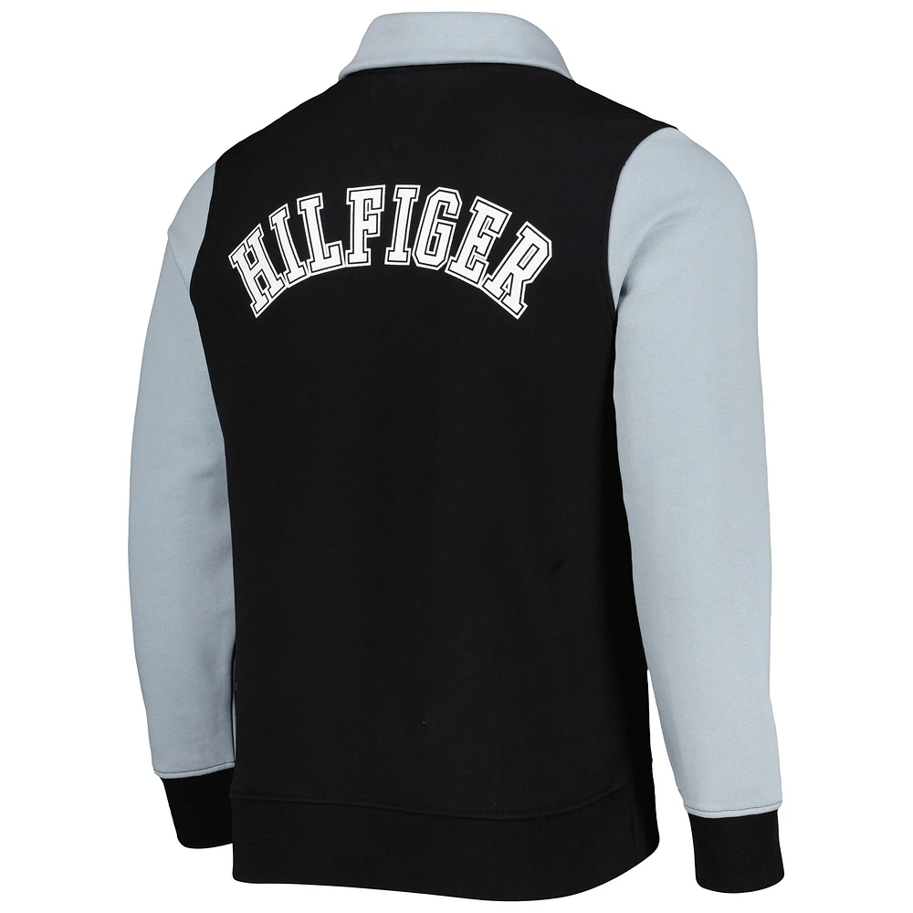 Sweat Tommy Hilfiger noir/argent Las Vegas Raiders Aiden Quarter-Zip pour homme