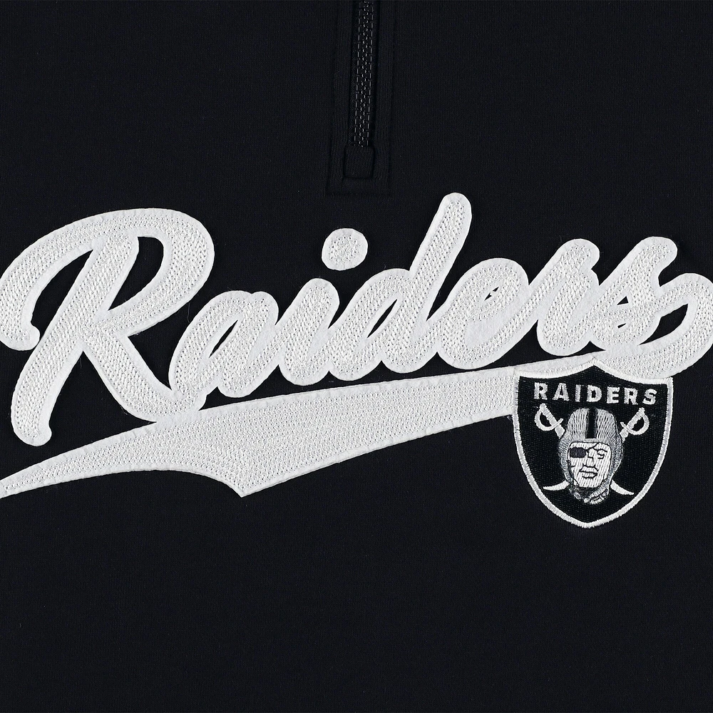 Sweat Tommy Hilfiger noir/argent Las Vegas Raiders Aiden Quarter-Zip pour homme