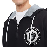 Sweat à capuche noir quart de zip Tommy Hilfiger Las Vegas Raiders Aaron pour hommes