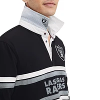 T-shirt à manches longues Tommy Hilfiger pour hommes Las Vegas Raiders Cory Varsity Rugby noir