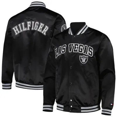 Men's Seattle Seahawks Tommy Hilfiger White/College Navy The Varsity Raglan  Full-Snap Jacket