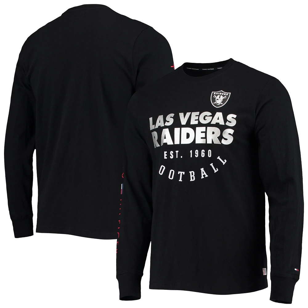 Men's Tommy Hilfiger Black Las Vegas Raiders Peter Long Sleeve T-Shirt