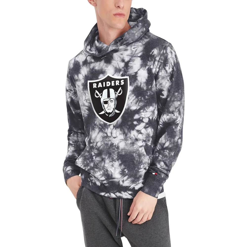 Tommy Hilfiger Black Las Vegas Raiders Stanley Tie-Dye pour hommes - Chandail à capuchon