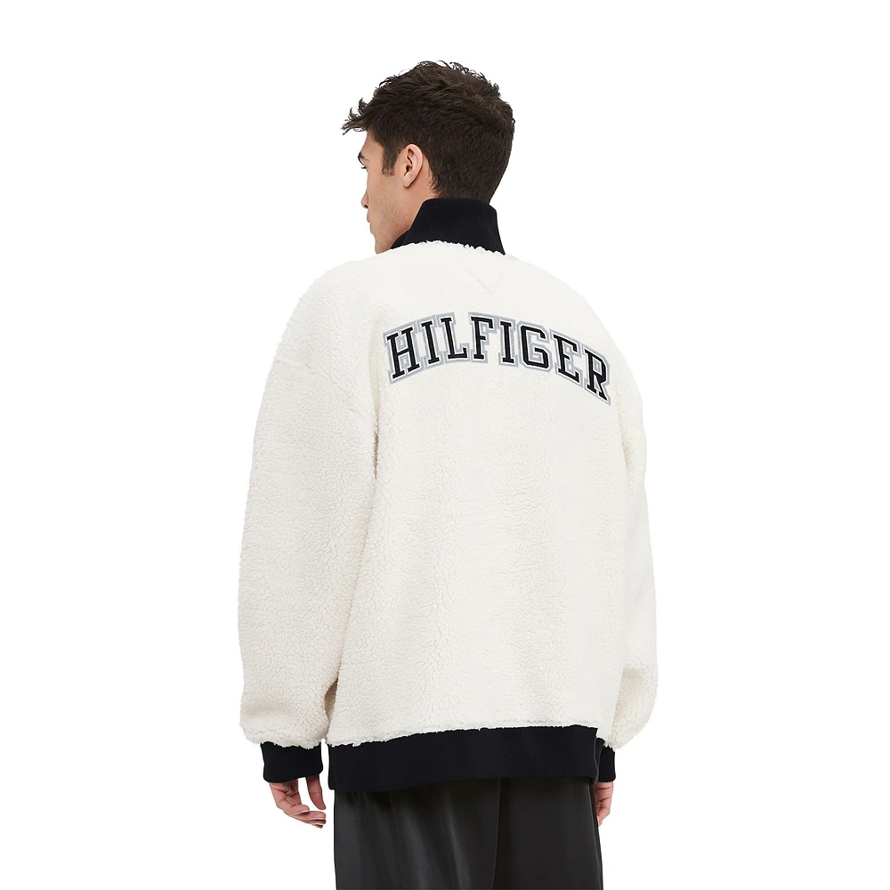 Sweat-shirt crème à quart de zip Tommy Hilfiger Las Vegas Raiders Jordan Sherpa pour hommes