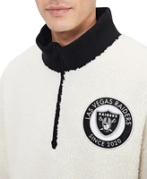 Sweat-shirt crème à quart de zip Tommy Hilfiger Las Vegas Raiders Jordan Sherpa pour hommes