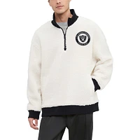 Men's Tommy Hilfiger  Cream Las Vegas Raiders Jordan Sherpa Quarter-Zip Sweatshirt