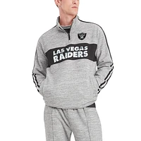 Men's Tommy Hilfiger Heathered Gray Las Vegas Raiders Mario Quarter-Zip Jacket