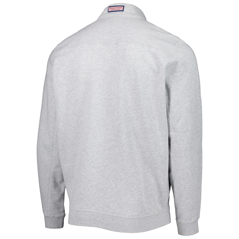 Men's Vineyard Vines Heather Gray Las Vegas Raiders Shep Shirt Quarter-Zip Sweatshirt