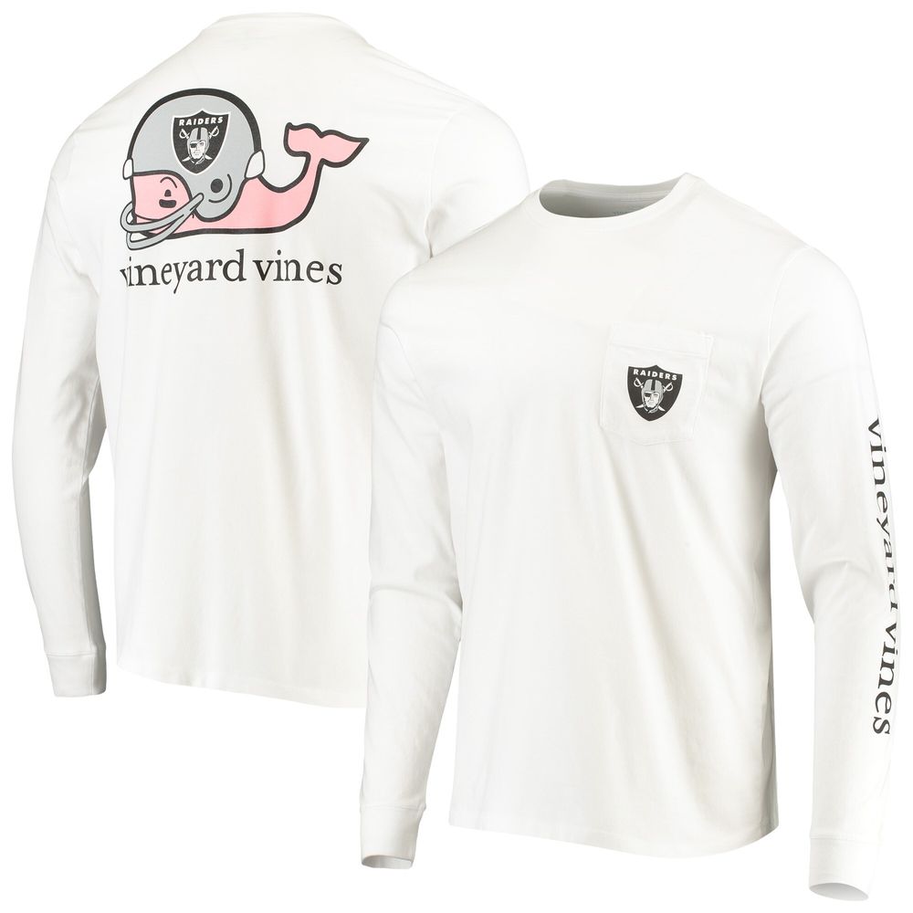 Vineyard Vines Women's Vineyard Vines White Las Vegas Raiders Helmet Long  Sleeve T-Shirt