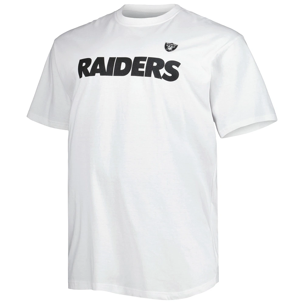 T-shirt blanc Hot Shot de la collection Hometown Fanatics pour hommes des Raiders Las Vegas Big & Tall