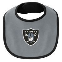 Newborn & Infant Black/Gray Las Vegas Raiders 3-Piece Little Champ Bodysuit Bib Booties - Set