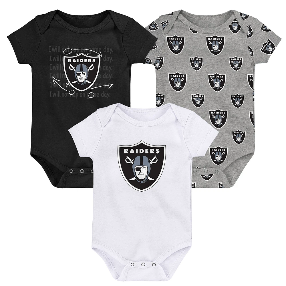 Ensemble de 3 bodies pour nouveau-né et bébé Las Vegas Raiders Team Starter