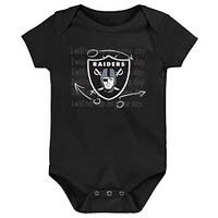 Ensemble de 3 bodies pour nouveau-né et bébé Las Vegas Raiders Team Starter