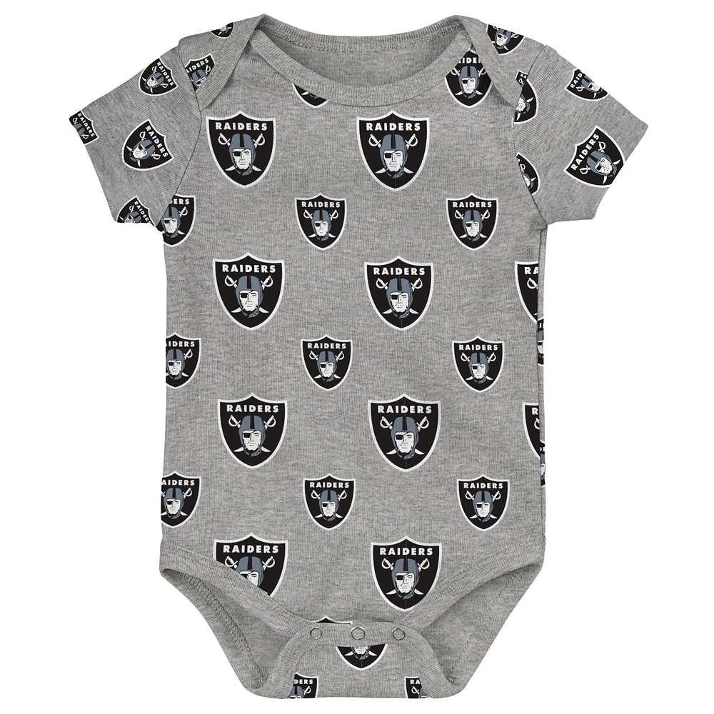 Ensemble de 3 bodies pour nouveau-né et bébé Las Vegas Raiders Team Starter