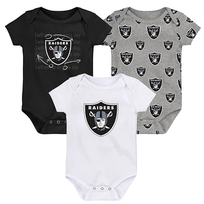 Newborn & Infant Las Vegas Raiders Team Starter 3-Pack Bodysuit Set