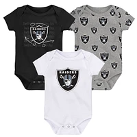 Ensemble de 3 bodies pour nouveau-né et bébé Las Vegas Raiders Team Starter