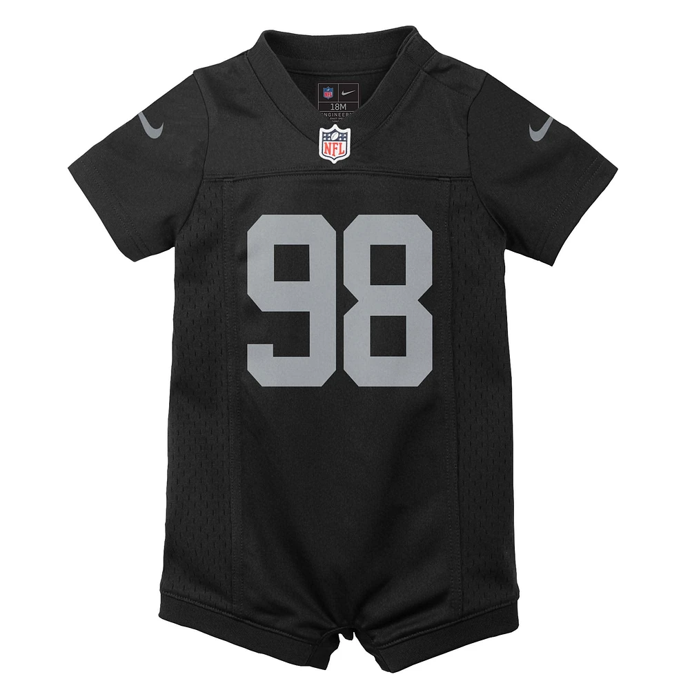 Maillot de jeu Nike Maxx Crosby noir pour nouveau-né et bébé des Las Vegas Raiders