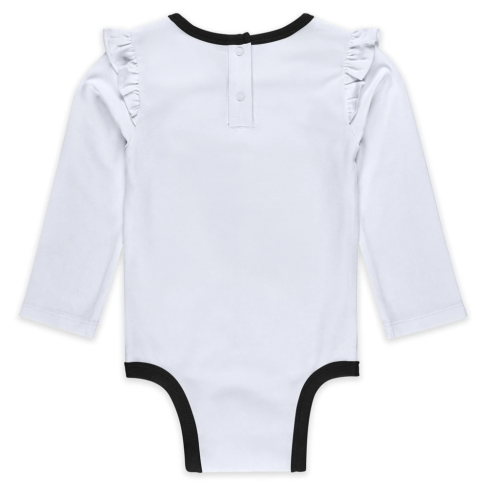 Newborn & Infant WEAR by Erin Andrews Las Vegas Raiders Three-Piece Long Sleeve Bodysuit, Tutu and Sweatpants Set