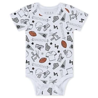 Newborn & Infant WEAR by Erin Andrews Las Vegas Raiders Three-Piece Turn Me Around Bodysuits Pant Set