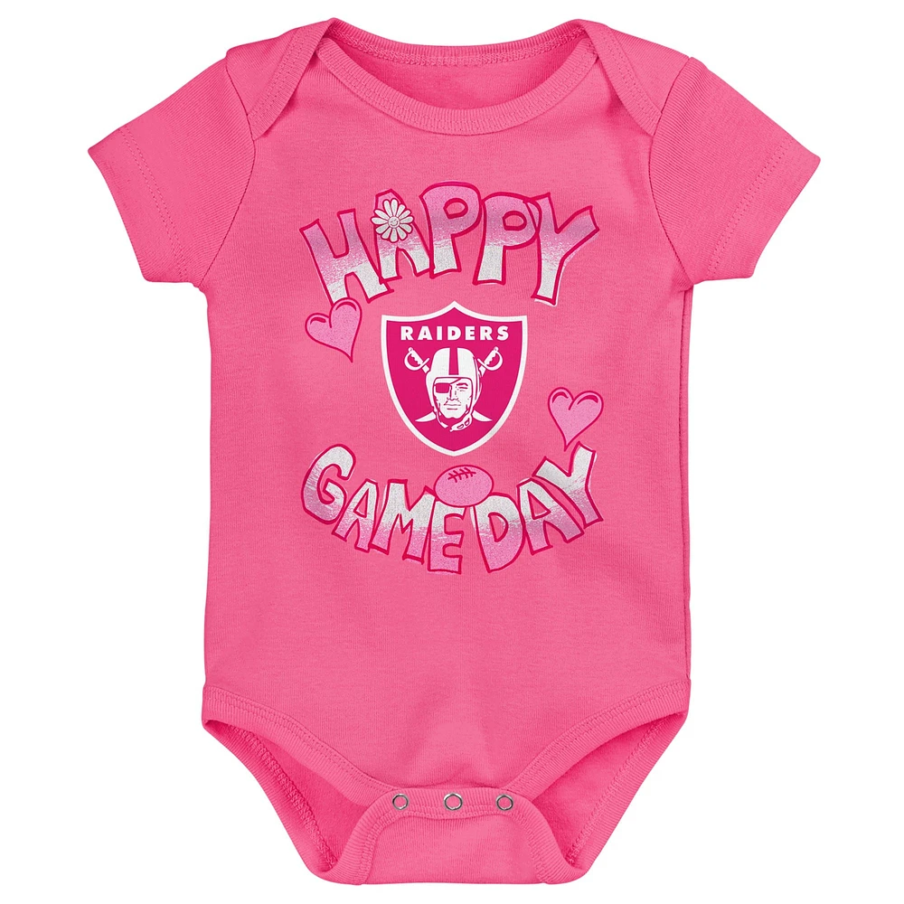 Newborn Pink Las Vegas Raiders Happy Gameday Bodysuit