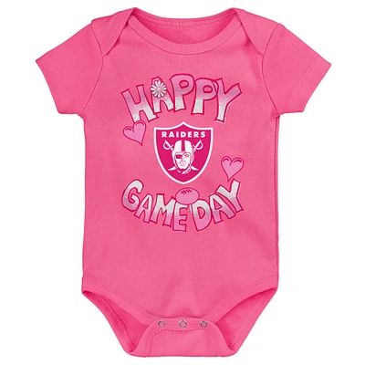 Body rose pour nouveau-né « Happy Gameday » des Las Vegas Raiders