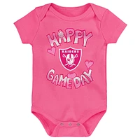 Newborn Pink Las Vegas Raiders Happy Gameday Bodysuit