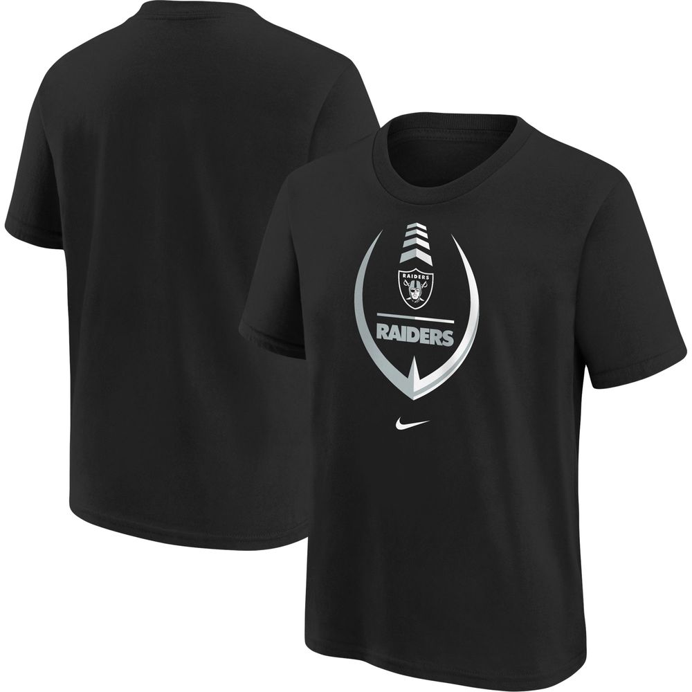 Preschool Nike Black Las Vegas Raiders Icon Wordmark - T-Shirt