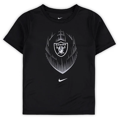 T-shirt Nike Performance Legend Icon pour enfant d'âge préscolaire, noir, des Las Vegas Raiders