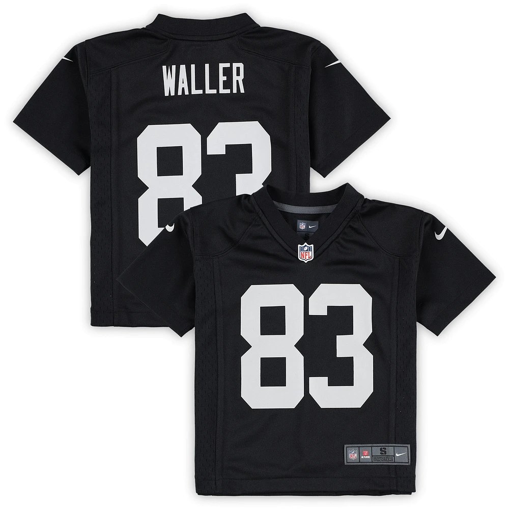 Maillot de match Nike Darren Waller noir des Raiders Las Vegas pour enfants d'âge préscolaire