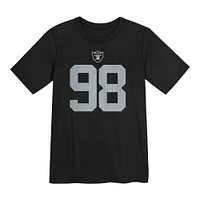 T-shirt Nike Maxx Crosby pour enfant d'âge préscolaire avec nom et numéro de joueur des Las Vegas Raiders