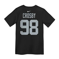 T-shirt Nike Maxx Crosby pour enfant d'âge préscolaire avec nom et numéro de joueur des Las Vegas Raiders