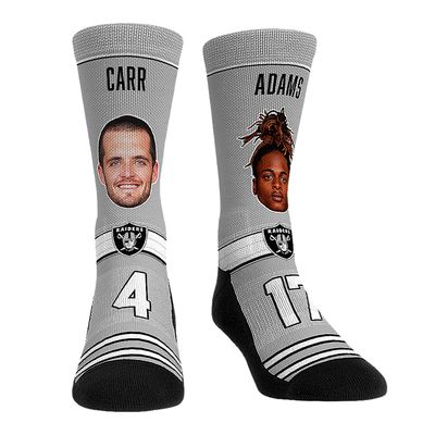 Rock Em Socks Derek Carr & Davante Adams Las Vegas Raiders Player Teammates Crew