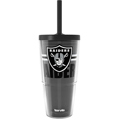 Gobelet classique Tervis Las Vegas Raiders de 24 oz avec couvercle à paille Go the Distance