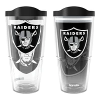 Tervis Las Vegas Raiders 24oz NFL 2 PACK Véritable et Forever Fan