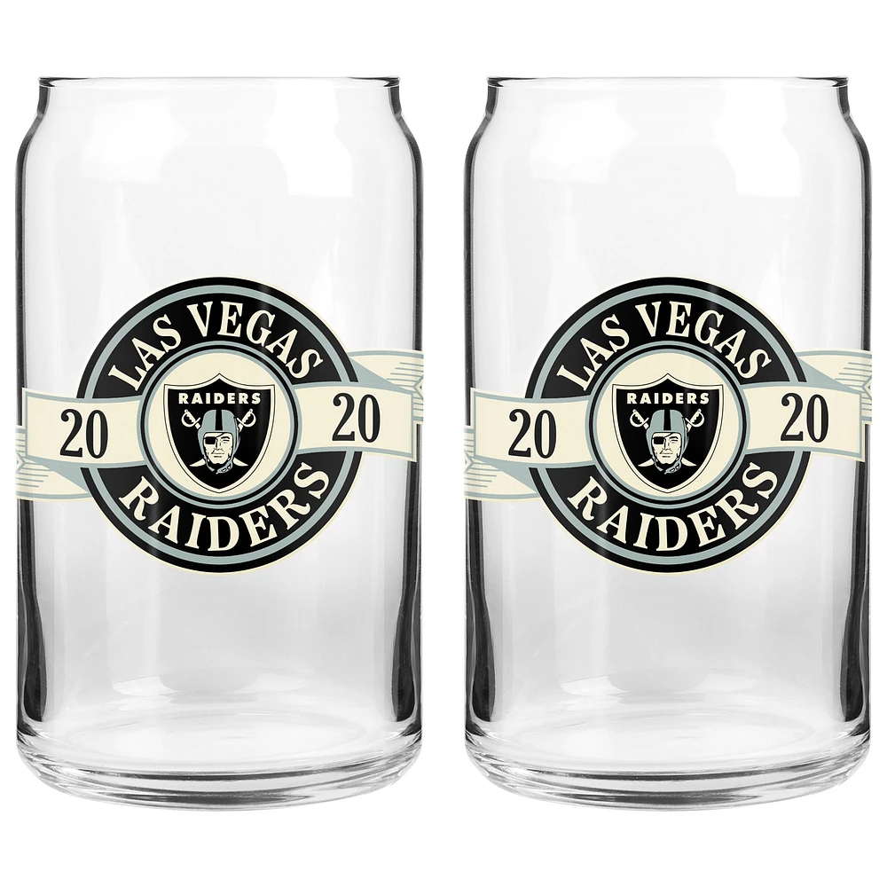 Le Sports Vault Las Vegas Raiders 16 oz. Ensemble de deux verres à canettes