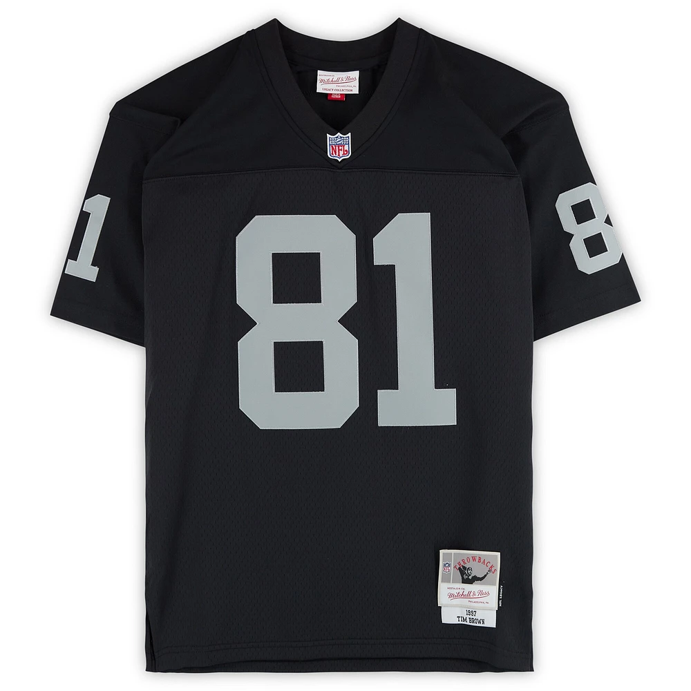 Tim Brown Las Vegas Raiders Autographed Black Mitchell & Ness Replica Jersey with "HOF 2015" Inscription