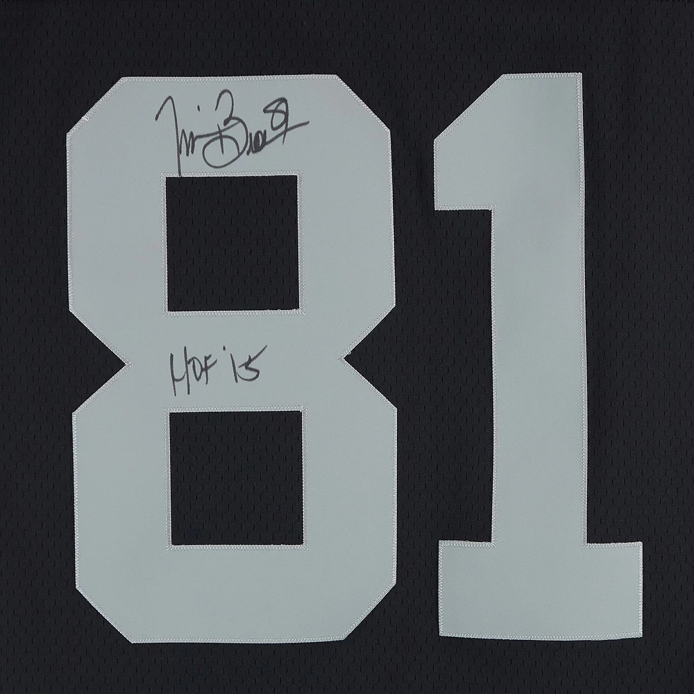 Tim Brown Las Vegas Raiders Autographed Black Mitchell & Ness Replica Jersey with "HOF 2015" Inscription
