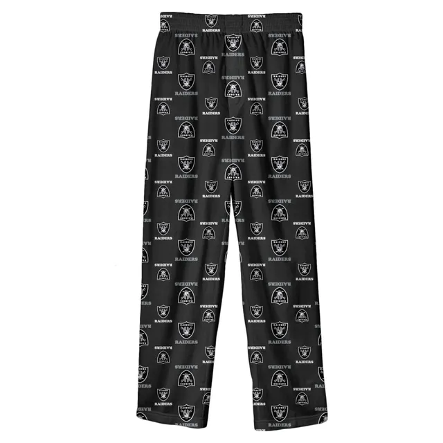 Men's Las Vegas Raiders FOCO Silver Wordmark Ugly Pajama Set