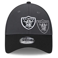 Casquette réglable New Era Las Vegas Raiders Reflect 9FORTY graphite/noir pour tout-petit