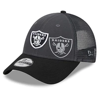 Casquette réglable New Era Las Vegas Raiders Reflect 9FORTY graphite/noir pour tout-petit