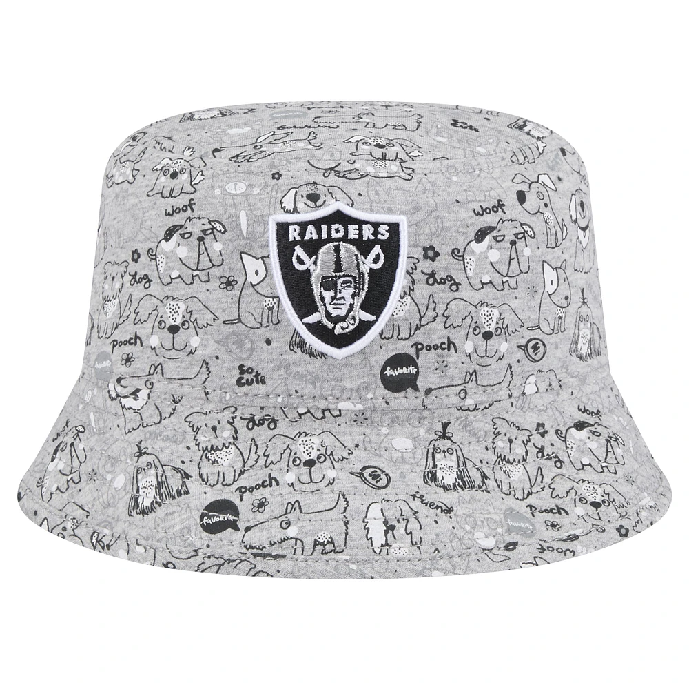 Toddler New Era Gray Las Vegas Raiders Companion Bucket Hat