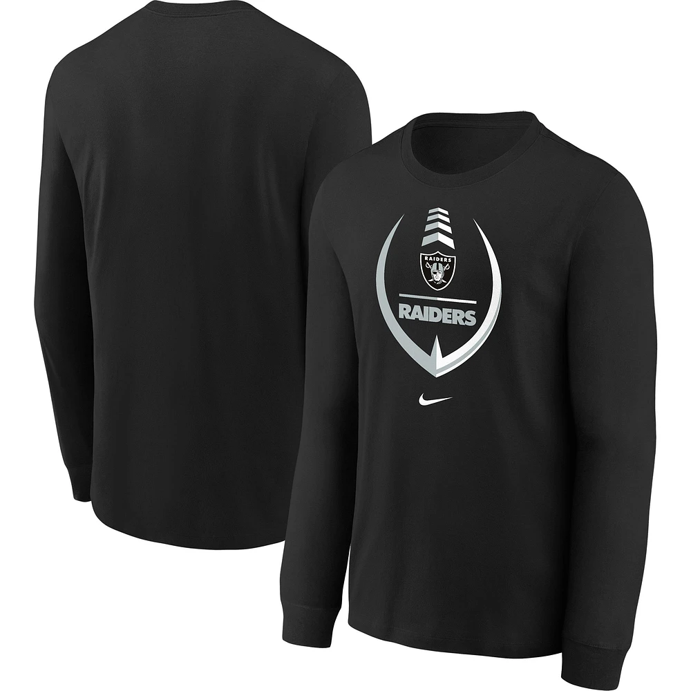 Toddler Nike Black Las Vegas Raiders Icon Long Sleeve T-Shirt