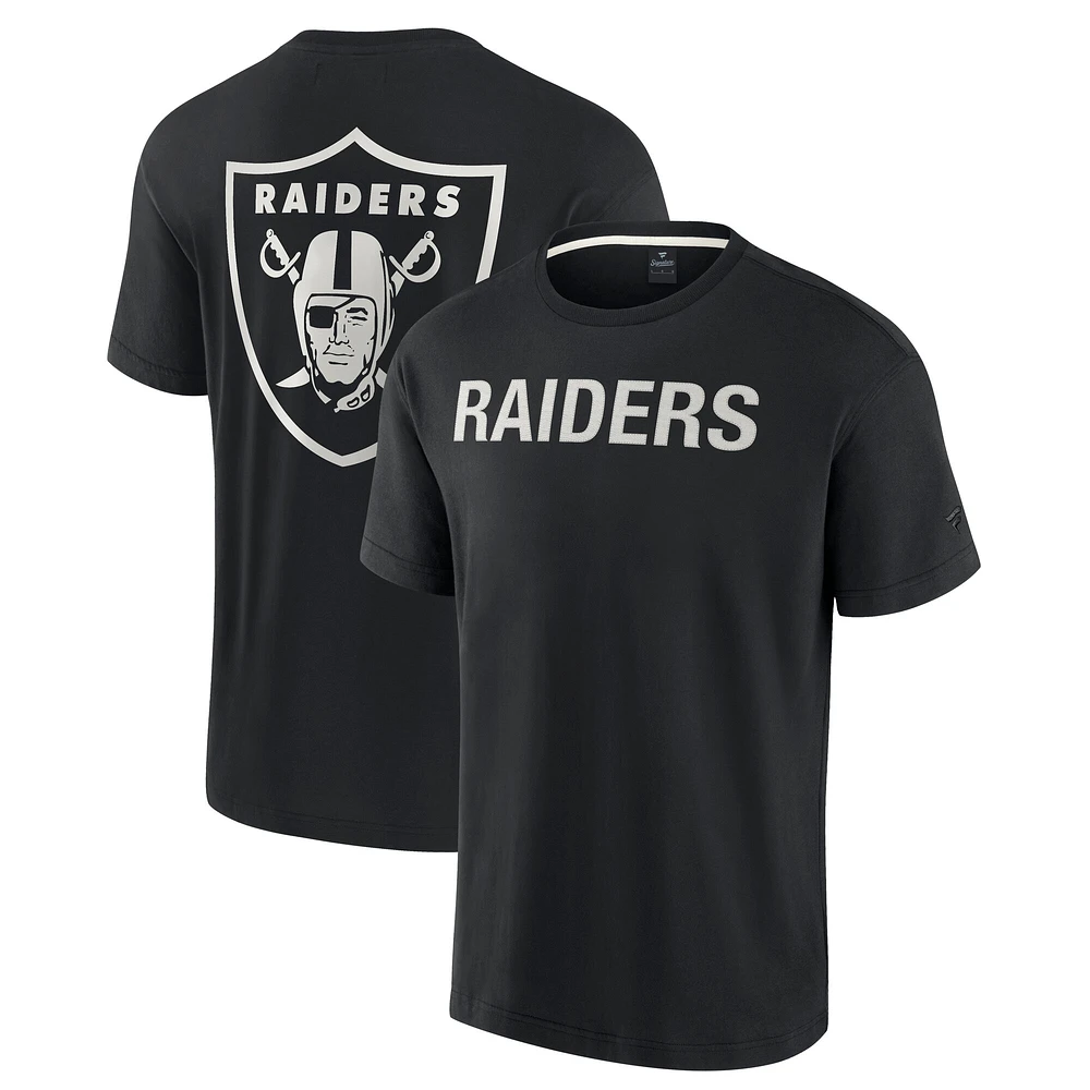 T-shirt unisexe à manches courtes super doux Las Vegas Raiders Elements noir