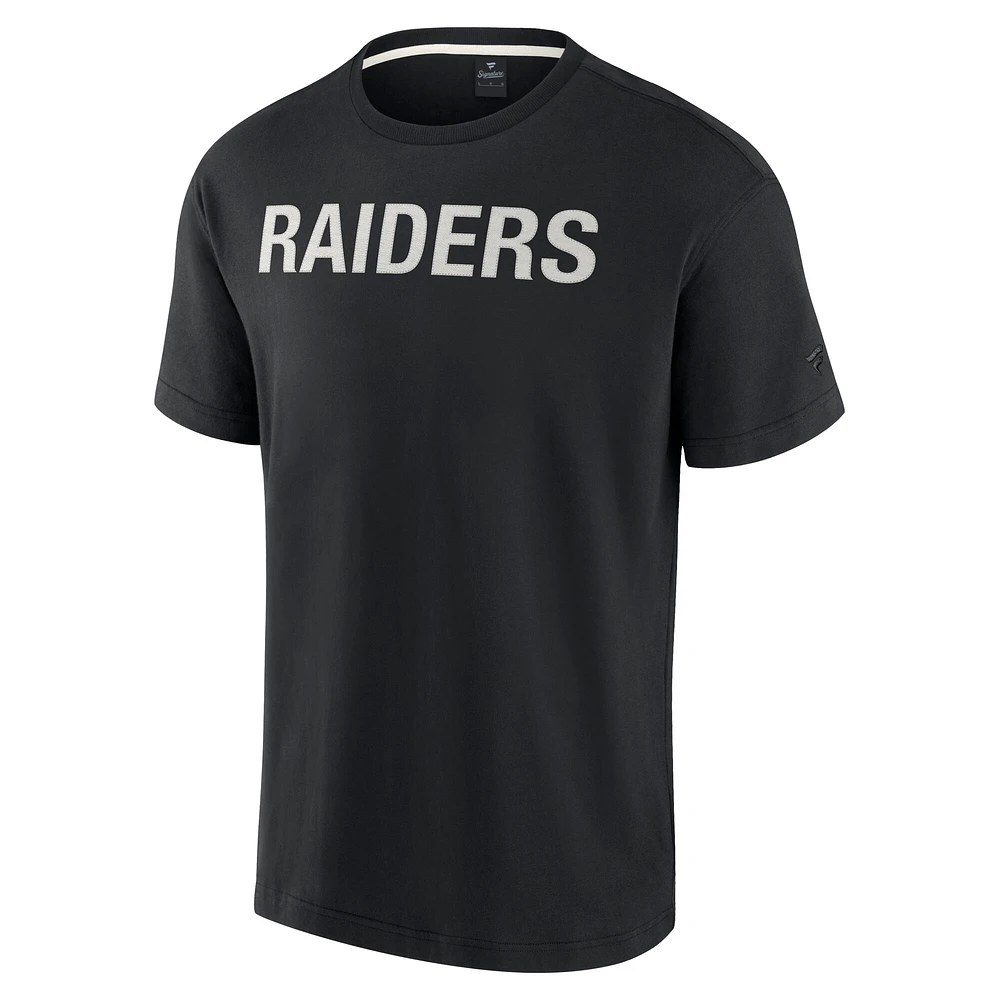 T-shirt unisexe à manches courtes super doux Las Vegas Raiders Elements noir