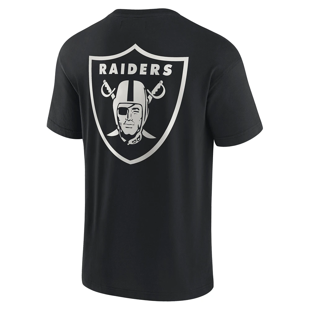 T-shirt unisexe à manches courtes super doux Las Vegas Raiders Elements noir