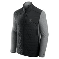 Veste unisexe à fermeture éclair ton sur Front Office Las Vegas Raiders noire/gris chiné Fanatics