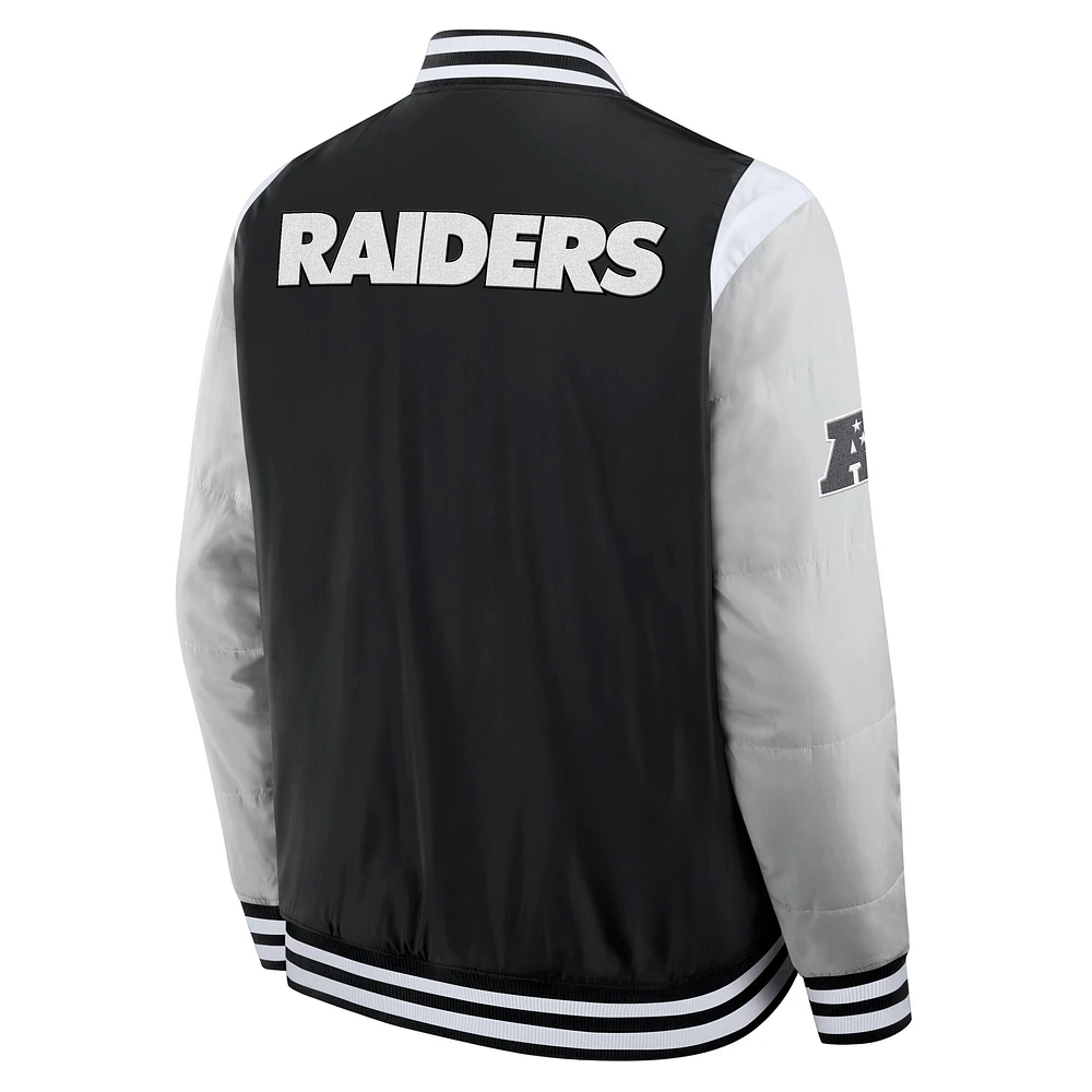 Veste unisexe Fanatics noire Las Vegas Raiders Elements Elite à boutons-pression