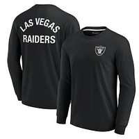 T-shirt unisexe Fanatics noir Las Vegas Raiders Elements super doux à manches longues