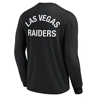 T-shirt unisexe Fanatics noir Las Vegas Raiders Elements super doux à manches longues